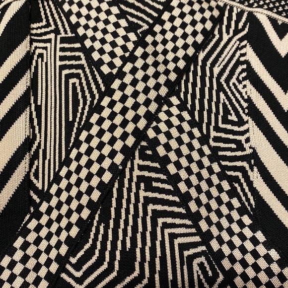 Herve Leger Vintage Black and White Printed Strapless Bandage Mini Dress - M - Picture 5 of 6